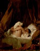 Jean-Honore Fragonard Madchen im Bett oil painting reproduction